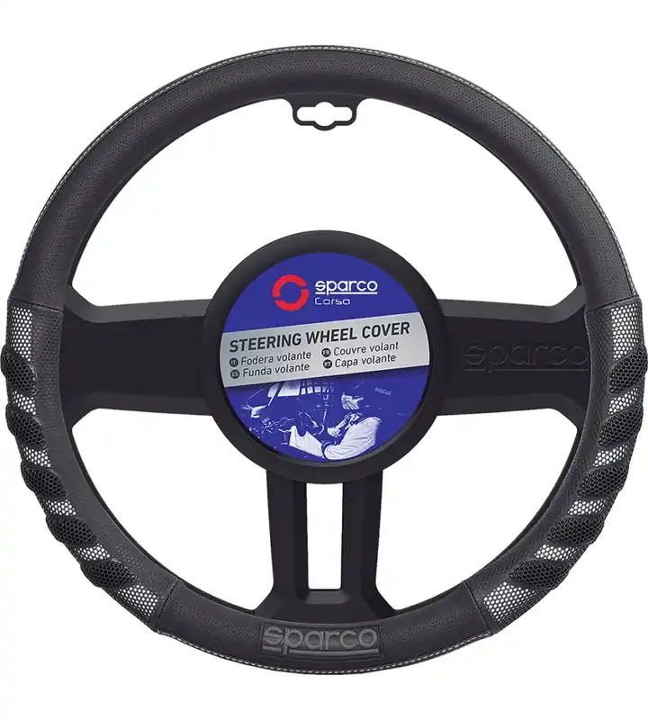 Offerta Limitata Coprivolante auto universale sparco grigio/nero anti dissolvenza - sps101
