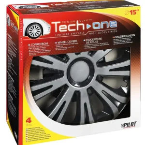 Copricerchi per auto "avera" silver & black - ø 15" pilot 31617 Nuovo Arrivo