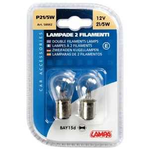 Coppia lampade 2 filamenti 21/5w bay15d 58062 Popolare