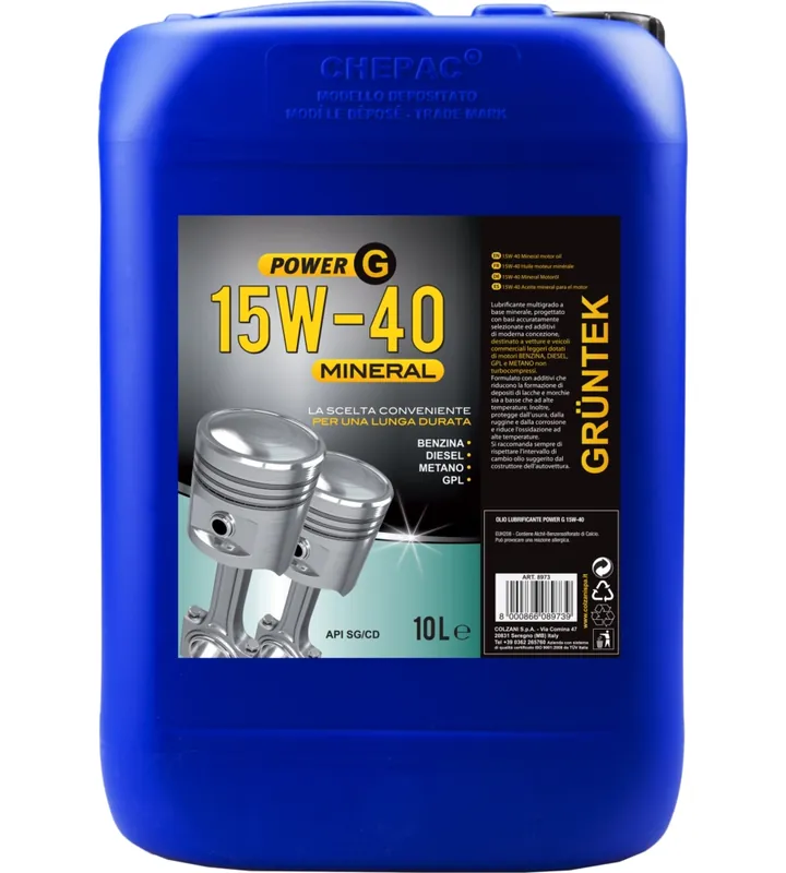 Olio power-g minerale 10l 15w40 per motori diesel e benzina Nuova Collezione