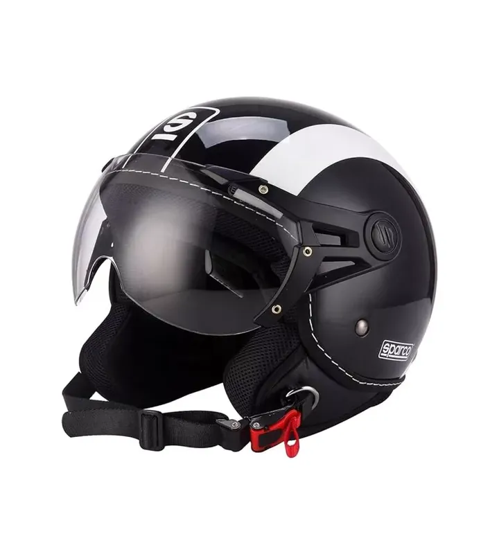 Nuovo Arrivo Casco moto sparco "sp501" nero/bianco, tg xl