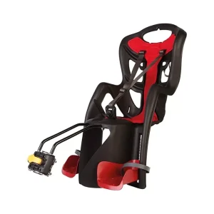 Must-Have Seggiolino posteriore nero e rosso per bicicletta per bambini, max. 22 kg, da 3 a 8 anni - si fissa al telaio