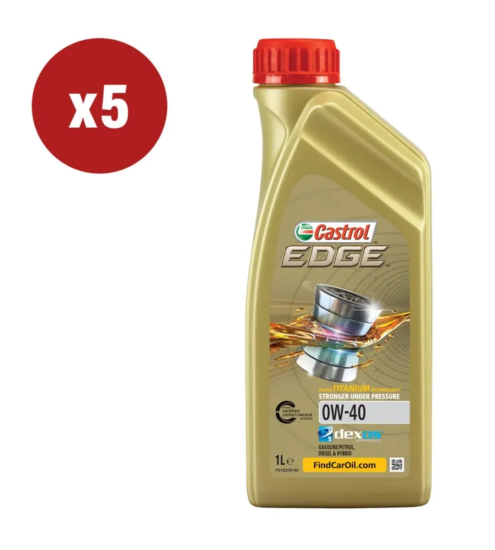 5 pezzi olio castrol edge 0w-40 1l Offerta Limitata