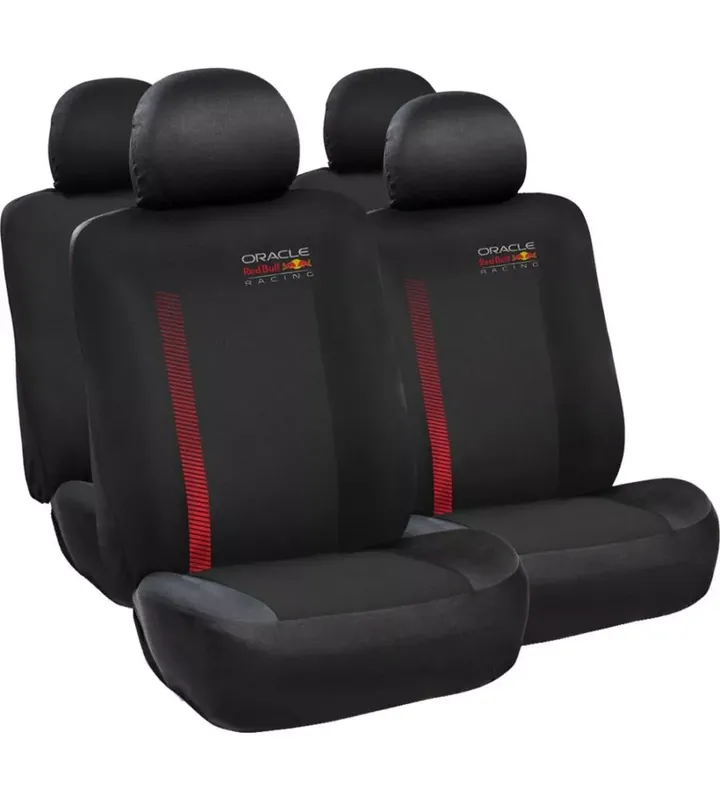 Compra Adesso Set 4 pezzi coprisedile auto redbull "powerbar" nero e rosso