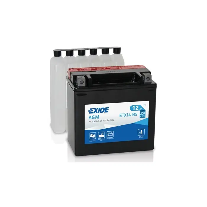 Offerta Limitata Batteria Moto e Scooter EXIDE Bike ETX14-BS AGM 12V 12Ah-200A