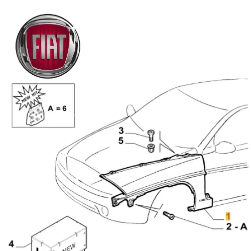 ? 7792698 FIAT - PARAFANGO ANTERIORE SINISTRO LANCIA Y PRASCO LA013004 Pagamento Sicuro