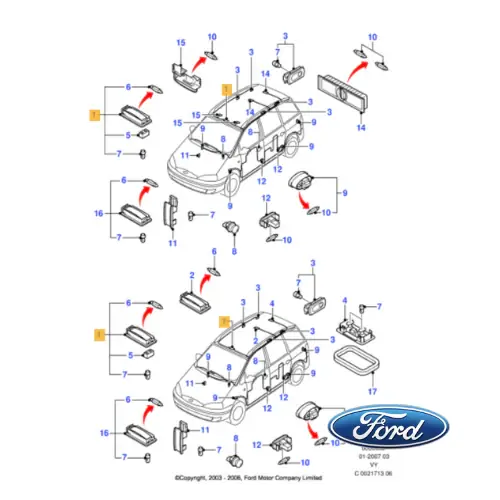 1136914 FORD - LUCE DI CORTESIA TETTO FORD GALAXY VY Reso Gratuito