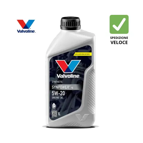 Prezzo Di Fabbrica 907850 VALVOLINE - SYNPOWER FE 5W20 – OLIO MOTORE SINTETICO PER FORD, JAGUAR, LAND ROVER E MOTORI CON BIOMISCELA