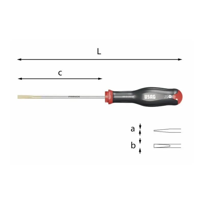 USAG U03240428 – Giravite Piatto 0,6 x 3,5 x 100 mm – Serie 324 D Prezzo Scontato