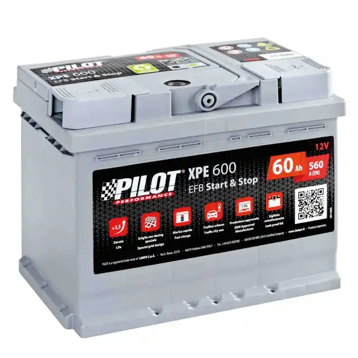 Batteria 12v Pilot Start Stop Efb 60 Ah 560 A L2 124 Spider-500 / 595 / 695 Pilot Batterie Per Auto Batterie Promozione Esclusiva