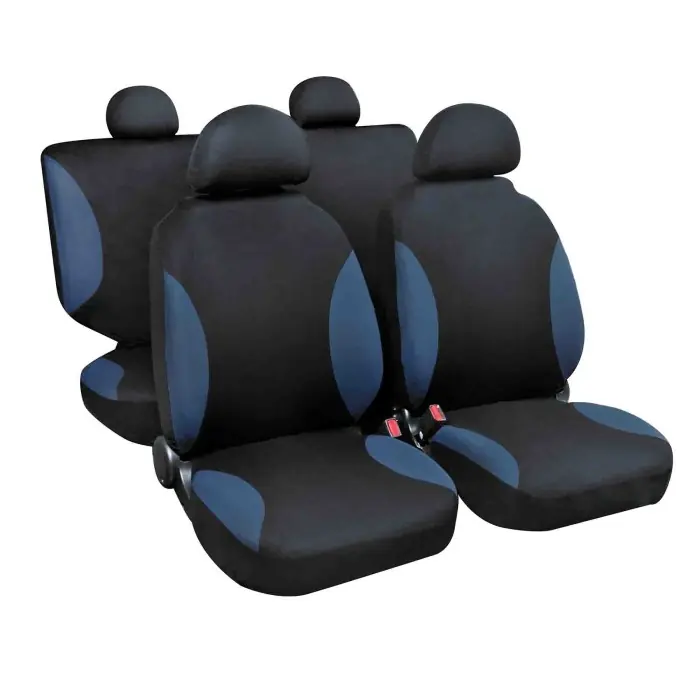 Compra Oggi Stesso Palinuro Set Fodere Coordinate Nero/blu Coprisedili Set Completo Coprisedili
