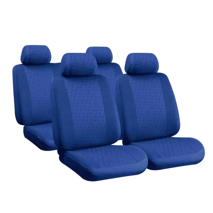 Ultime Pezzi Glamur Basic Fit Set Fodere Coordinate In Jacquard Blu Coprisedili Set Completo Coprisedili