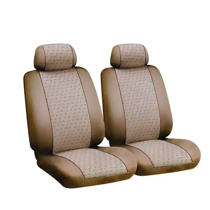 Più Venduto Glamur Coppia Coprisedili Anteriori In Jacquard Universali Beige Coprisedili Anteriori Coprisedili