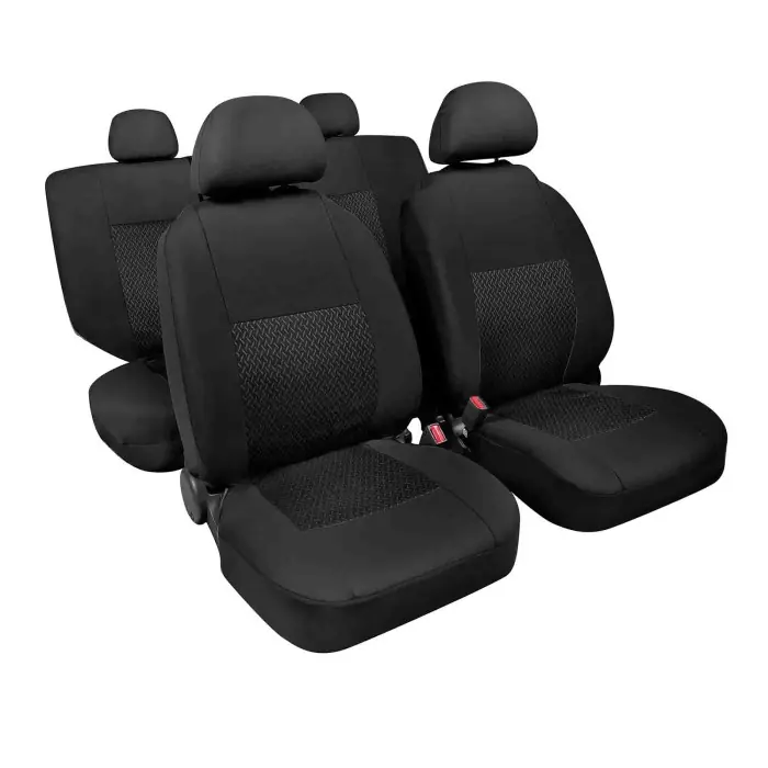 Offerta Linear Set Fodere Coordinate In Jacquard Nero Coprisedili Set Completo Coprisedili