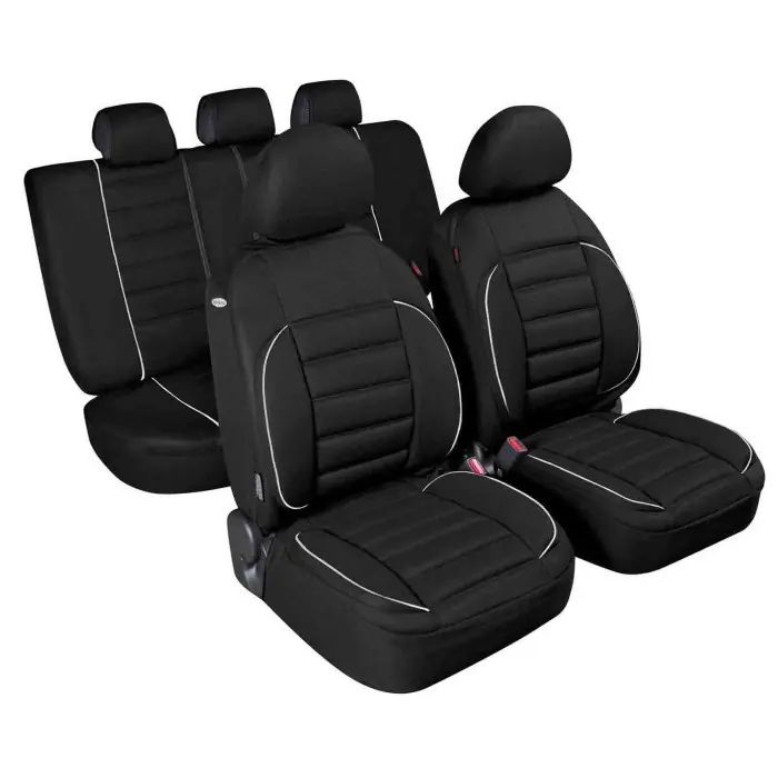 Ultime Pezzi De Luxe Sport Edition Set Fodere Coordinate Nero Coprisedili Set Completo Coprisedili