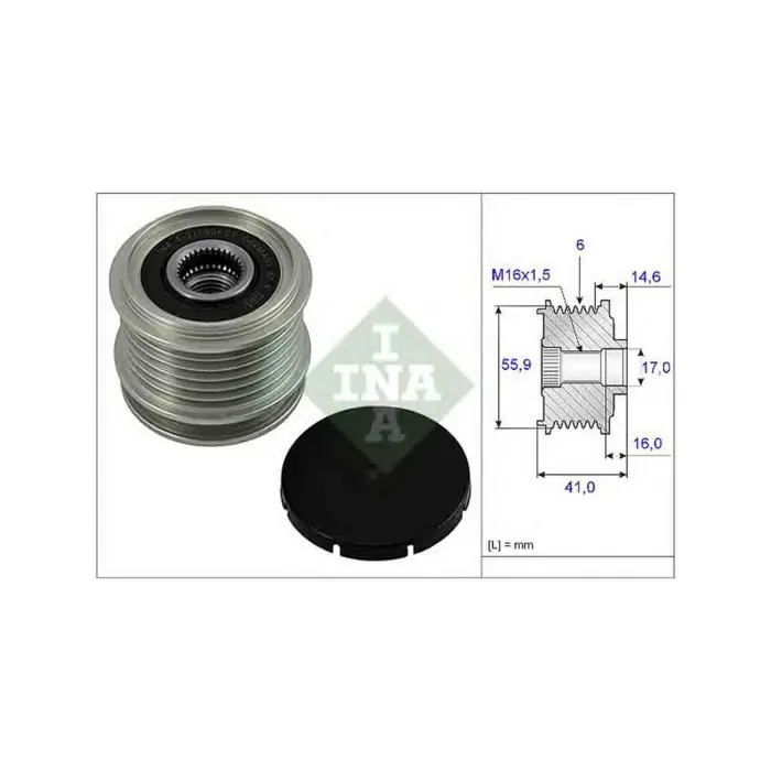 Dispositivo ruota libera alternatore 535 0010 10 SCHAEFFLER INA per AUDI VW SEAT Reso Gratuito