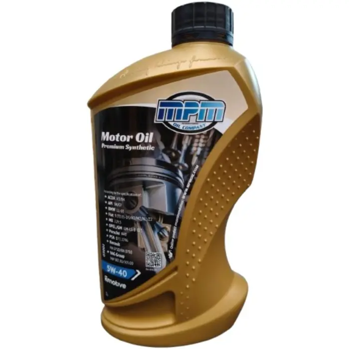 Esclusivo MPM 05000 Olio Motore 5W-40 Premium Synthetic ACEA A3-B4 API SN-CF BMW LL-01 MB 229.3 VW 502.00 505.00 1 Litro