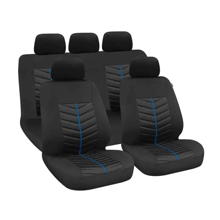 Rapid Set Fodere Coordinate Nero/blu Coprisedili Set Completo Coprisedili Spedito Oggi