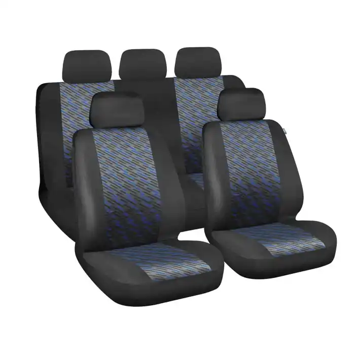 Free Set Fodere Coordinate Nero/blu Coprisedili Set Completo Coprisedili Offerta Limitata