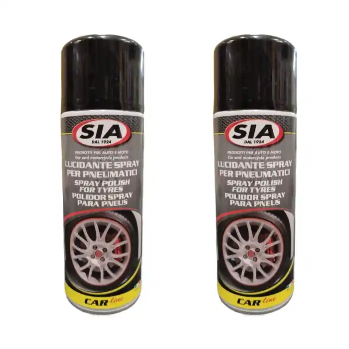 Sia Nero Gomme Lucidante Spray Per Pneumatici. Protegge E Ravviva Il Colore Dei Pneumatici. 2PZ Popolare