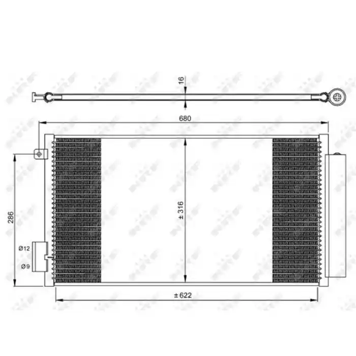 Spedizione Espresso Condensatore, Climatizzatore 350061 NRF per FIAT