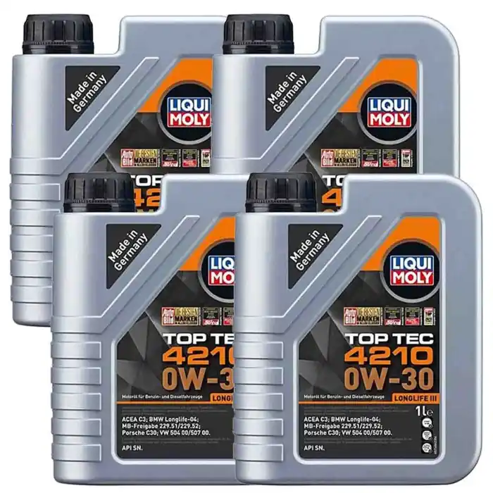 Liqui Moly 21604 Olio Motore 0w30 Acea C3. Top Tec 4210 Con Specifiche Longlife Iii. Confezione 4 Litri Miglior Prezzo
