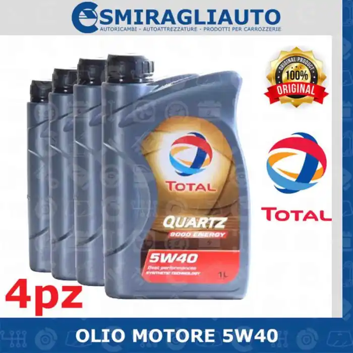 Olio Motore Total Quartz 9000 Energy 5w40 Acea A3/b4 Benzina E Diesel 4 Litri Professionale