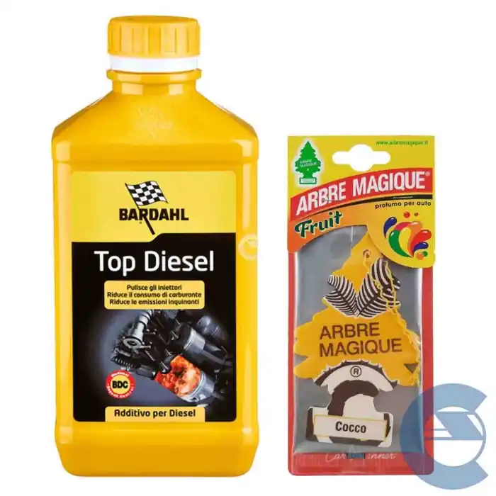 Bardahl Top Diesel 1 Lt 120040 Additivo Pulizia Iniettori Gasolio + Arbre Magique Profumo Cocco Omaggio Super Prezzo