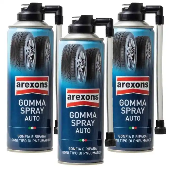 Promozione Esclusiva Arexons 8473 Gomma Spray Ripara Gomme 3 Pezzi X 300 Ml.