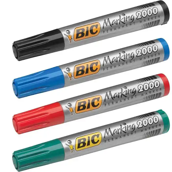 Bic Marking 2000 Marcatori Permanenti Scatola 4 Colori Cancelleria Occasione Imperdibile