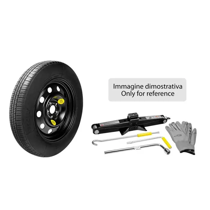 Solo Oggi Acciaio 125/70 16 Kit Ruotino Di Scorta Renault Captur Kit Ruotino Di Scorta In Acciaio Kit Ruotino Di Scorta
