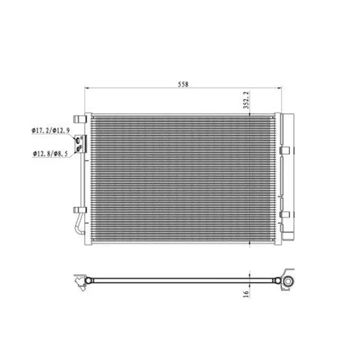 Di Tendenza Condensatore, Climatizzatore 350492 NRF per HYUNDAI
