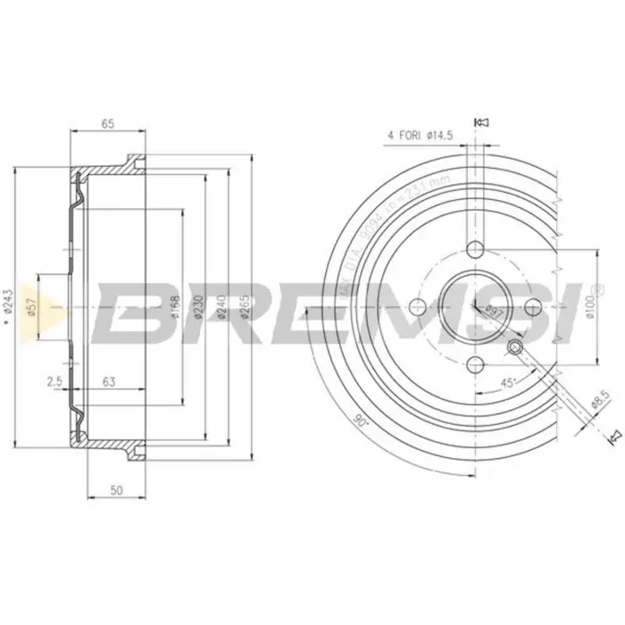 Tamburo Freno Posteriore Opel Astra G 2 Volumi /coda Spiovente (t98) Cr5560 24444064 Bremsi A Buon Prezzo