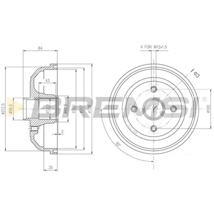 Tamburo Freno Posteriore Opel Corsa C (x01) Cr5600 24401369 Bremsi Vendita Finale