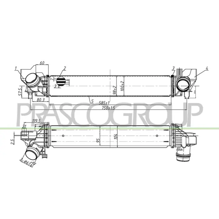Solo Oggi Intercooler Per Bmw 2 Series - F45 / F46- Active/gran Tourer Dal 2014 Al 2018