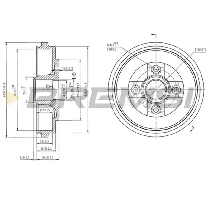 Tamburo Freno Posteriore Suzuki Wagon R+ 2 Volumi/coda Spiovente Cr5739 4 Verniciato Bremsi Promozione Esclusiva