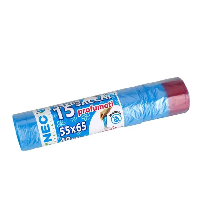 Compra Oggi Stesso Rotolo 15 Sacchi Azzurri Profumati Per Raccolta Differenziata Linea Professionale 40 L 55x65 Cm Sacchi Per Rifiuti Autoconsumo