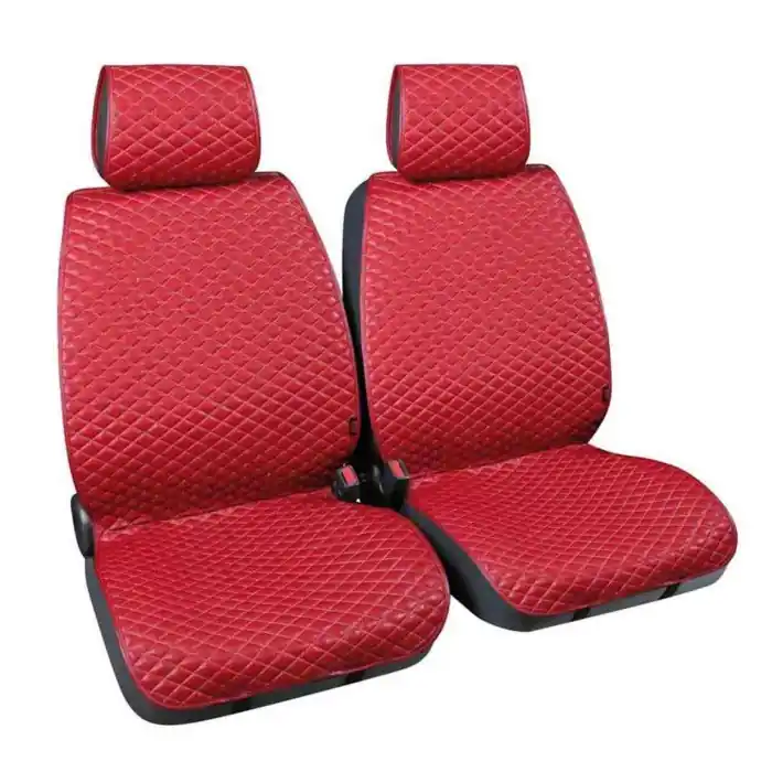 Cover Tech Coppia Coprisedili Anteriori In Skeentex Bordeaux/bianco Schienali Comfort Schienali Sconto