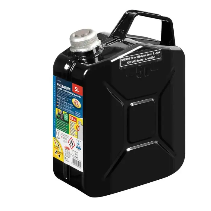 Spedito Oggi Premium Tanica Carburante In Metallo 5 L Nero Taniche Taniche