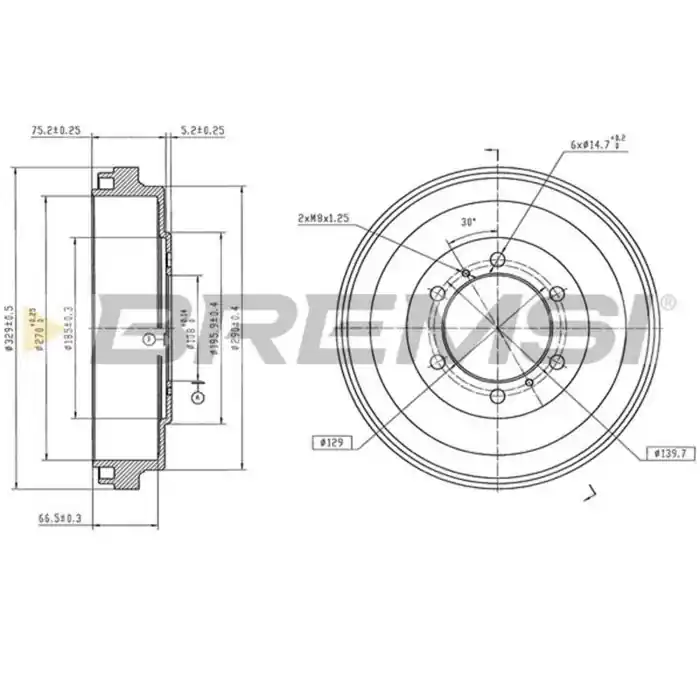 Reso Gratuito Kit Tamburi Freno Posteriore TOYOTA Hiace IV Furgonato Verniciato