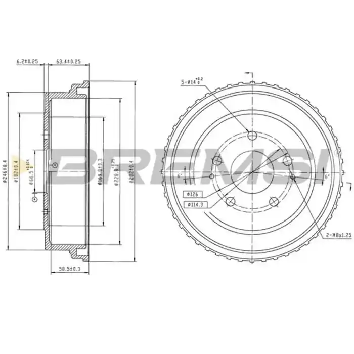 Tamburo Freno Posteriore Daihatsu Terios Cr5801 42431-87402-000 Verniciato Bremsi Compra Oggi Stesso