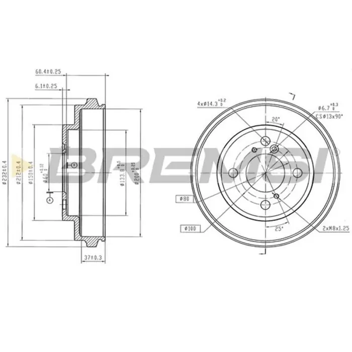 Tamburo Freno Posteriore Suzuki Ignis Ii Cr5809 43511-86g10 Verniciato Bremsi Popolare