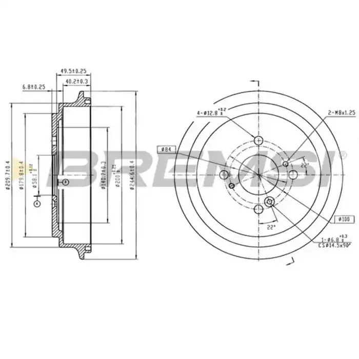 Kit Tamburi Freno Posteriore 94026300 SUZUKI Baleno 2 Volumi/Coda Spiovente Verniciato Quantità Limitata