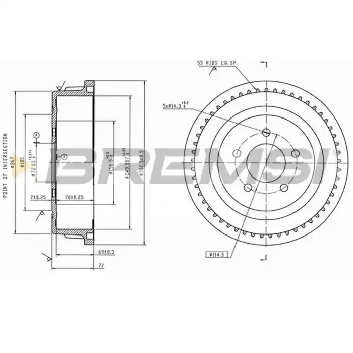 Quantità Limitata Tamburo Freno Posteriore Chrysler Voyager/grand Voyager Iii Cr5820 4683433 Verniciato Bremsi