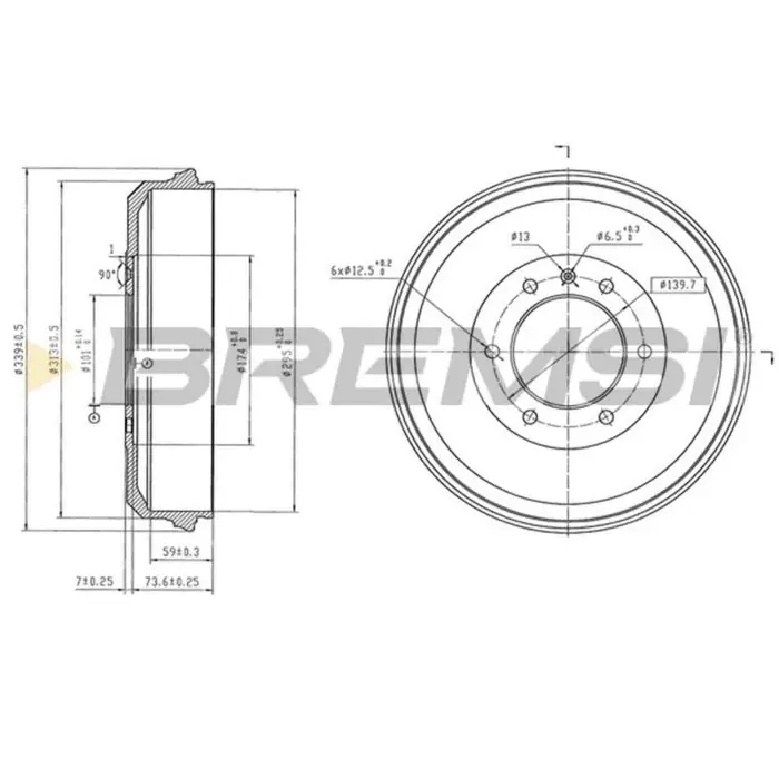 Tamburo Freno Posteriore Isuzu D-max I Cr5822 8-980303850 Verniciato Bremsi Quantità Limitata