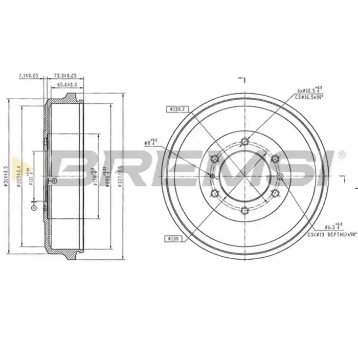 Kit Tamburi Freno Posteriore 94039400 ISUZU D-Max II Verniciato Offerta