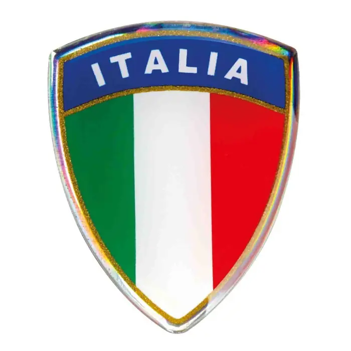 Subito Disponibile Sticky 3d Scudetto Tricolore Italia 1 Pz 35x45 Mm Sticky 3d Autoadesivi Tridimensionali Emblemi 3d