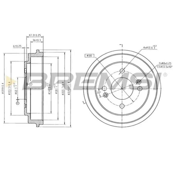 Must-Have Tamburo Freno Posteriore Kia Picanto Cr5850 58411-1y000 Verniciato Bremsi