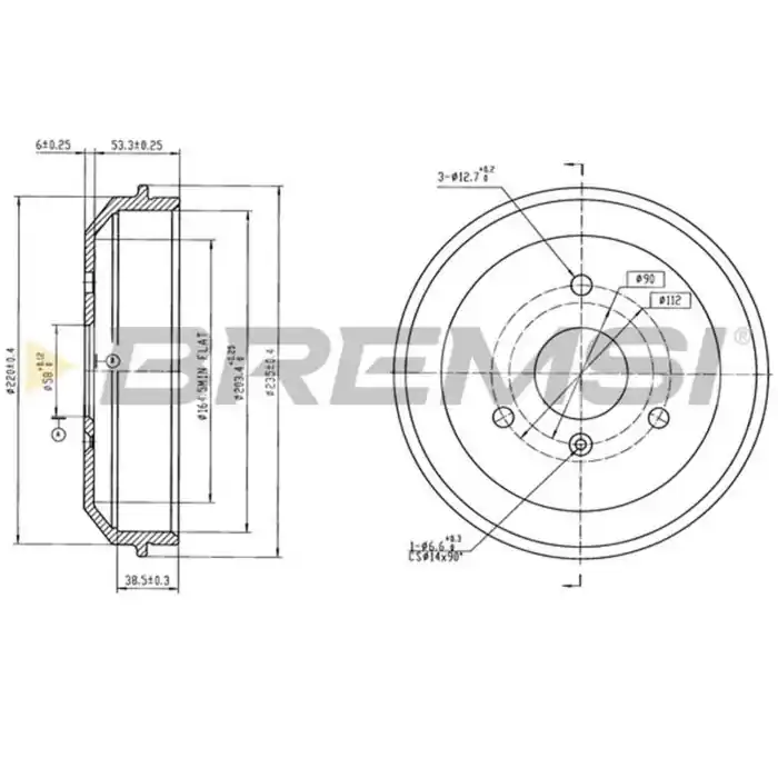 Kit Tamburi Freno Posteriore 94022400 SMART City-Coupé Verniciato Miglior Prezzo