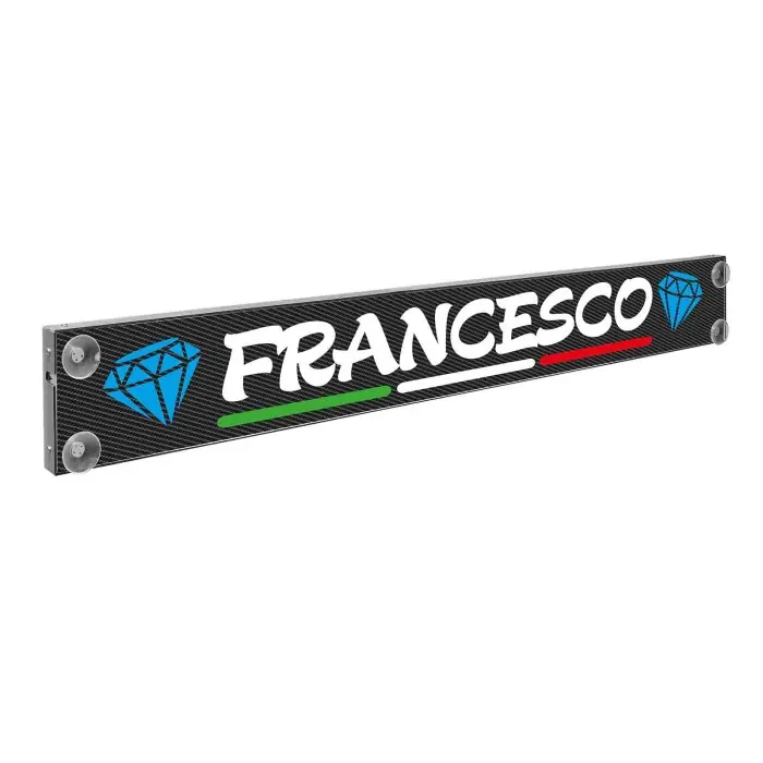 Compra Adesso Carbon Look Mono Flag Tabella Personalizzabile A Led 12/24v 125x13 5 Cm 12 16 Caratteri Tabelle Personalizzabili 12/24v
